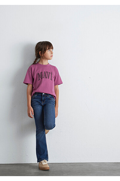 Mavi Logo Printed Pink T-Shirt Loose Fit / Loose Relaxed Fit 7610385-70651