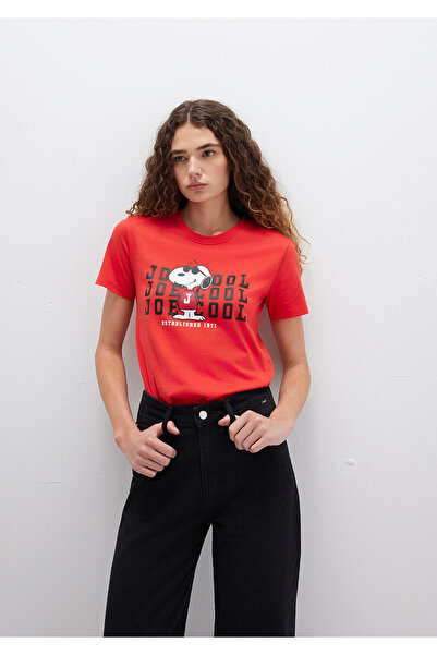 Mavi Snoopy Baskılı Kırmızı Tişört Slim Fit / Dar Kesim 1613670-83870