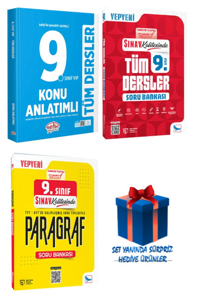 Sınav Yayınları 9. Sınıf Tüm Dersler Konu Anlatımlı+ Soru Bankası+ Paragraf S...