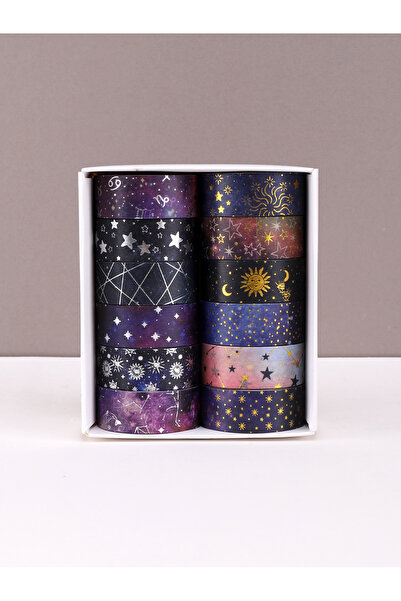 choice2 JD272-03 6rolls/Box Hot Stamping Silver Starry Sky Washi Tape Adhesiv...