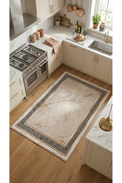 Halise Home Kaymaz Taban Yıkanabilir Dijital Baskı Yolluk Mutfak Halısı
