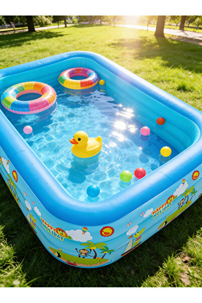 Generic Leon Home 150x100x56 cm Three-Layer Thickened Inflatable Family Swimm...