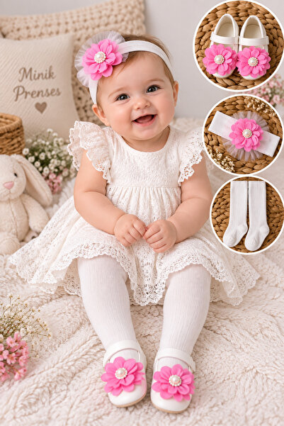 Petite Ponpon Baby مجموعة أحذية هدية للفتيات الصغيرات من عمر 0-6 أشهر، مقاس 1...