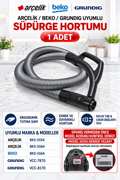 Arçelik Elektrikli Süpürge Hortum Grubu S-7554-bks-5554-s-7564-bks-5564-vcc-7...