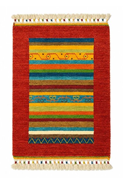 Handmade El Dokuma Kırmızı Renk Yün Tribal Halı