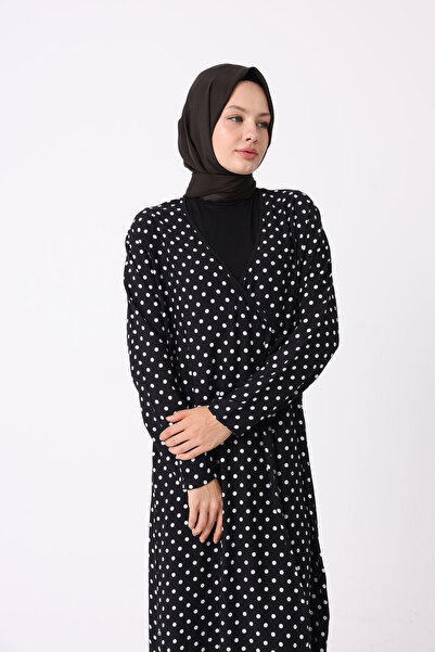 Kutay Collection Kadın Mevsimlik Puantiye Desenli Yandan Bağlamalı Namaz Elbi...