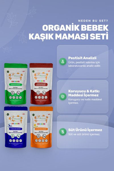 Soul Kitchen Organik Ürünler Organik Bebek Kaşık Maması Seti B1 Vitaminli 4x250 g +6 Ay