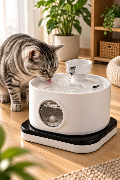 Elindor Dispenser Wireless Apa Tip Fantana Pentru Pisici Si Caini, Cu Purific...