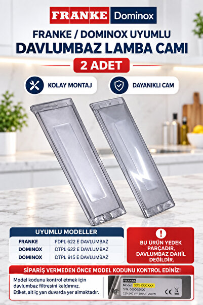ÖZ BEYAZ EŞYA Franke Dominox Aspiratör Davlumbaz Lamba Camı Kapağı