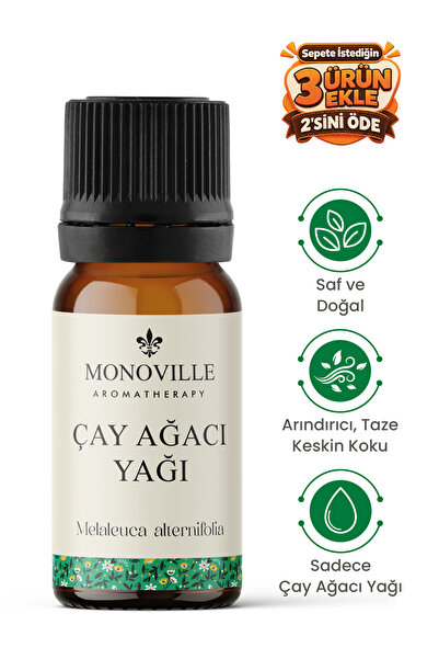 Monoville Çay Ağacı Uçucu Yağı 10 ml Saf ve Doğal (Tea Tree Essential Oil)