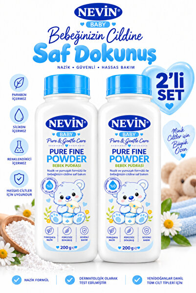 nevin Bebek Bakım Pudrası Hassas Koruma 200 GR 2'Lİ SET