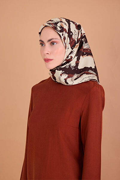 Pierre Cardin Burgundy 90X90 Silk Crepe Satin Scarf