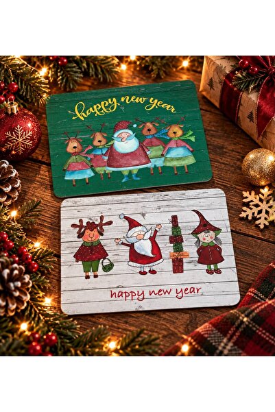 4nio Yılbaşı Kartpostal Hediye Kartı 2 Li Set 6