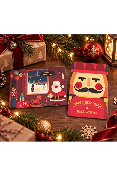 4nio Yılbaşı Kartpostal Hediye Kartı 2 Li Set 3