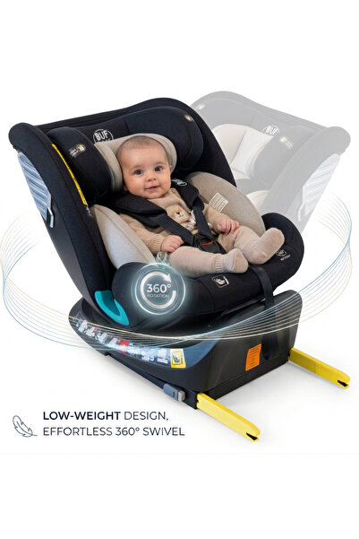 BUF BOOF Scaun Auto Saphir DELUXE iSIZE Black Isofix pozitie somn 165 grade r...