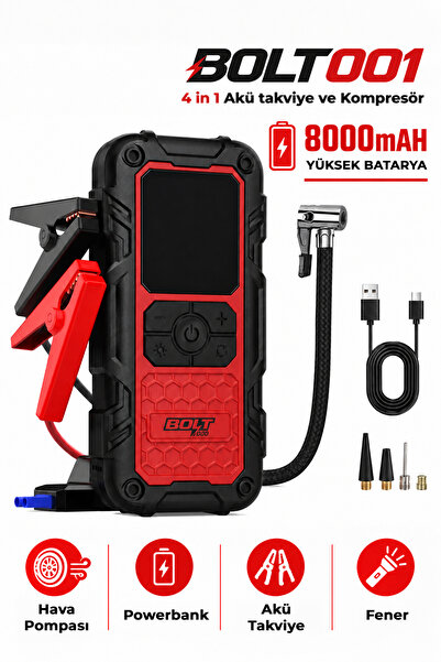 STREET BIKER BOLT 001 Taşıma Çantalı 4' ü 1 Arada Akü Takviye Cihazı | Şarjlı...