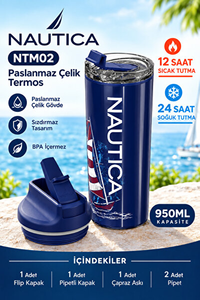Nautica Sport Tumbler 32oz 946ml Ntm0211-3 Navy Saıl