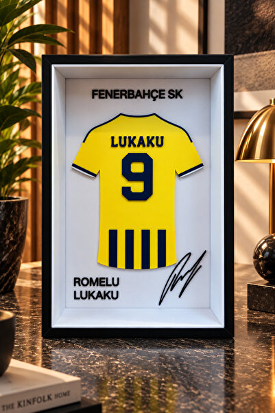 Genel Markalar Fenerbahçe Romelu Lukaku 9 3D Kabartmalı Çerçeveli Forma Tablo...