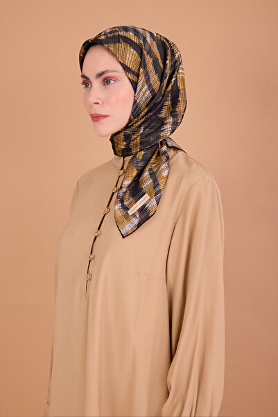 Pierre Cardin Brown 90X90 Silk Crepe Satin Scarf