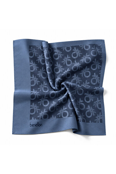 Benetton Elegante Eşarp 1024 23020 Koyu Gri Monogram Desen
