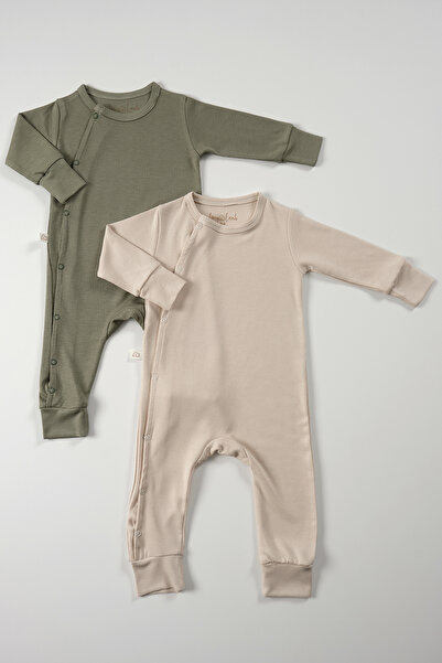 tinylamb Zeze Unisex 2 Piece Organic Cotton Baby and Kids Rompers Set of 2