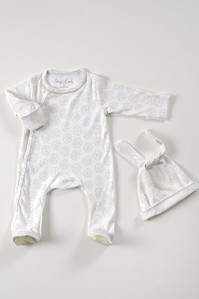 tinylamb Lamb Organic Newborn Jumpsuit and Beanie 0-3 Months Baby Mini Newbor...