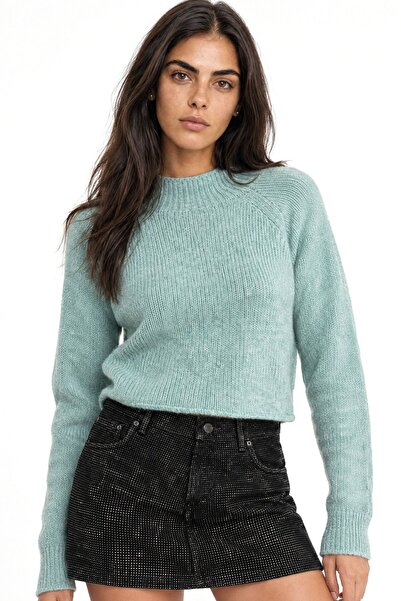 Hiccup Mixray Women's Short Textured Knit Sweater