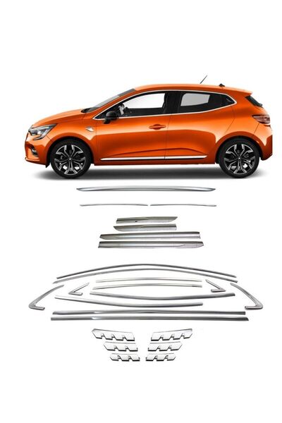 Niken Renault clio 5 komple full krom nikelaj kaplama seti 2020+ 25 parça