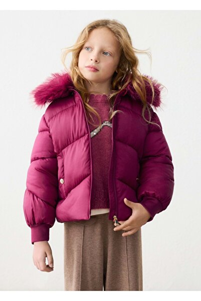 MAYORAL Girl's Fur Coat Framboise 4421
