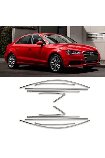 autogp Audi a3 sedan cam çerçevesi kenar çıtası krom tamtur 2013 / 2020 10 parça