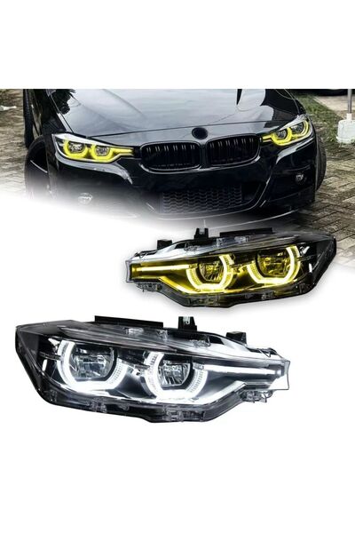 autogp Bmw f30 ön far lambası ledi lci model yellow drl halogen uyumlu 2012 /...
