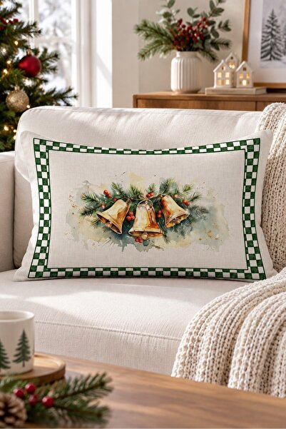 Evmila New Year Patterned Double-Sided Printed Velvet Throw Pillow Cover - 35...