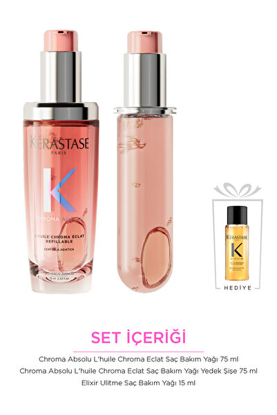Kerastase Chroma Absolu L’huile Chroma Éclat Saç Bakım Yağı Refill Seti 165 ml