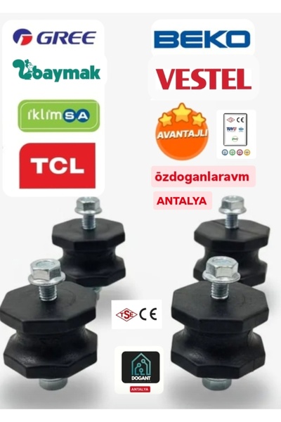 jbox Dogant Klima Takozu 4'lü Dış Ünite Ayak Titreşim Takozu