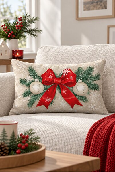 Evmila New Year Patterned Double-Sided Printed Velvet Throw Pillow Cover - 35...