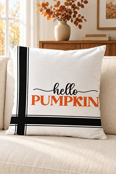 Evmila Autumn Themed 43X43 Velvet Cushion Cover