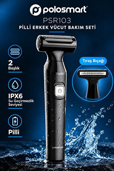 Polosmart PSR103 Erkek Vücut Bakım Cihazı & Tıraş Makinesi - 2 Başlıklı IPX6 ...