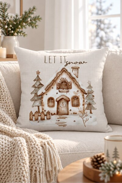Evmila Let It Snow Figured Digital Printed Double-Sided Velvet Cushion Cover ...