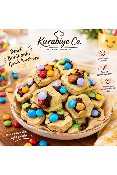 Renkli Bonibonlu Çocuk Kurabiyesi Eğlenceli ve Lezzetli Kurabiye 150 gr