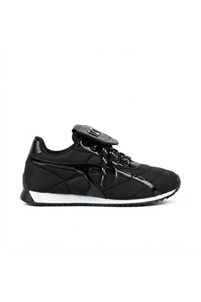 Zerenyus Dissa Black Lace-Up Women's Sneakers with Parachute Detail
