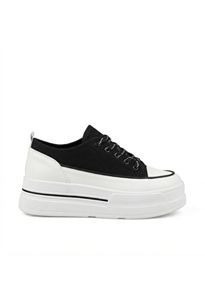 Zerenyus Dalen Premium Black Linen Lace-Up Thick Sole Sports Shoes