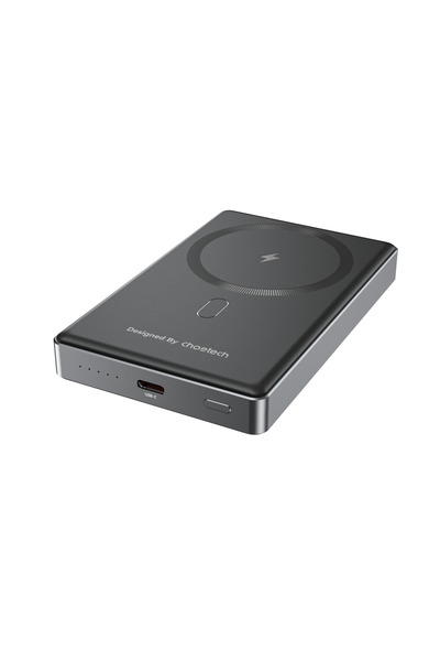 CHOETECH Ultra-Thin Magnetic Power Bank 10000mAh, MagSafe-Compatible Wireless Charger for iPhone, Black B739