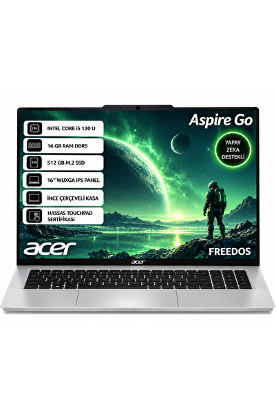 ACER ASPIRE GO Intel Core 5 120U 16GB 512SSD 16'' FREEDOS NX.JT2EY.001 +165