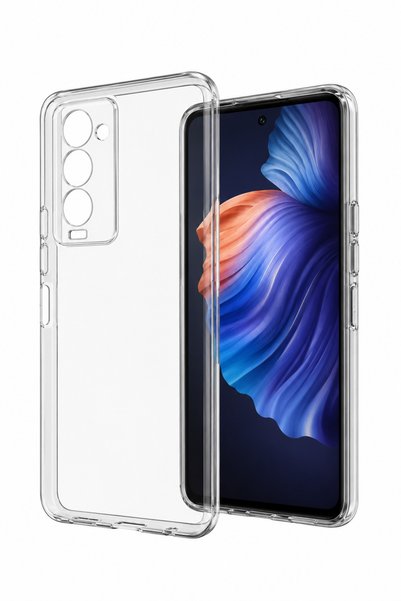 Fibaks Tecno Camon 18 Uyumlu Kılıf Şeffaf Esnek Silikon Kapak