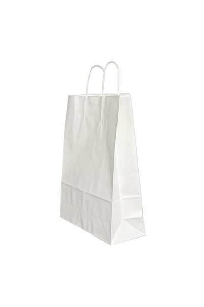 OEM PAPER BAG TWISTED HANDLE 32 x 12 x 41 CM WHITE/WHITE PAPIROTI