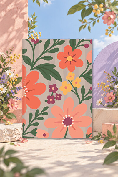 Le Color Bloom Garden Σημειωματάριο με σκληρό εξώφυλλο, ριγέ μπεζ 13x18 εκ.