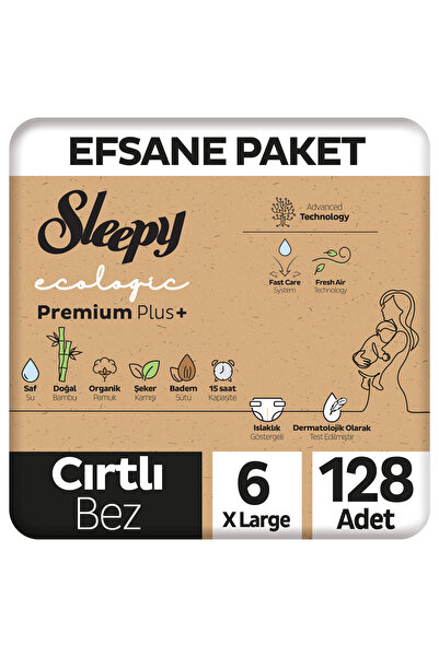 Sleepy Ecologic Premium Plus Efsane Paket Bebek Bezi 6 Numara Xlarge 128 Adet