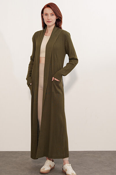 Bigdart 15690 Long Knitwear Cardigan - Khaki