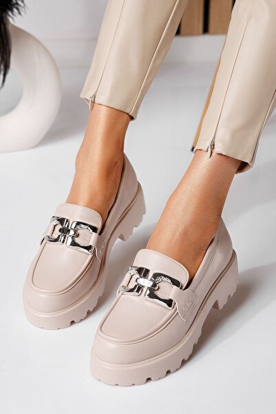 Zaira Pantofi casual dama bej din piele ecologica Thalia #25129