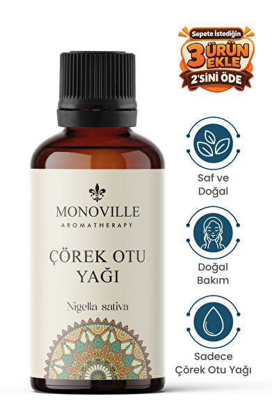 Monoville Çörek Otu Yağı 30 ml Soğuk Sıkım Saf ve Doğal (Black Cumin Seed Oil )